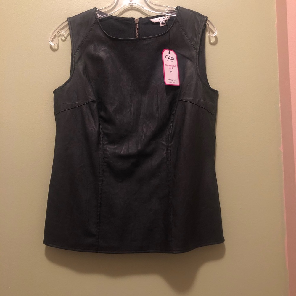 CAbi Like Leather Black Shirt
